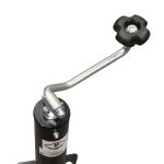 Top wind handle on a a-frame style trailer jack.