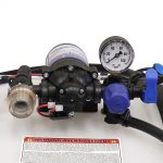 Pressure regulator installed onto Everflo 12-volt diaphragm pump