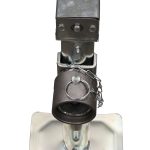 Swivel collar mount of the LT-5103 zinc-plated trailer jack.