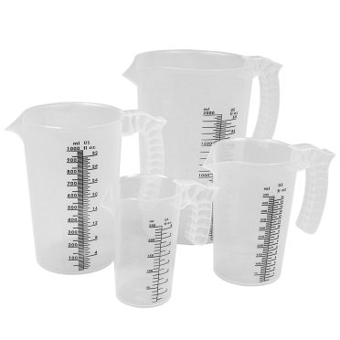 Valley Industries measuring pitcher family includes 8oz, 16oz, 32oz, and 64oz.