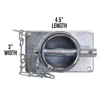 Highlighting the dimensions of a weld-on bracket for trailer jacks.