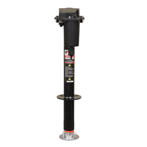 Front profile of 12-volt electric trailer jack.