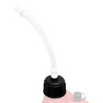 Focus on the lid with hose on utility jug.