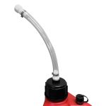 Lid with hose on utility jug.