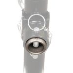 Inner mounting tube emphasized on a trailer jack.