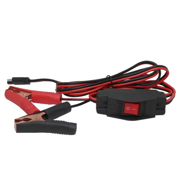 Heavy-duty 12-volt wire harness with alligator clamps