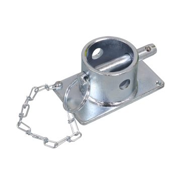 Showcasing a welded-on bracket for heavy-duty trailer jacks.